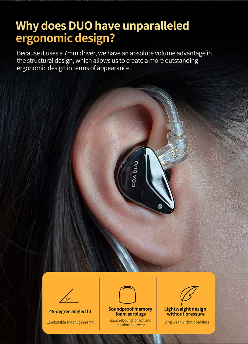 CCA DUO หูฟัง IEM ไดรเวอร์ Dual Dynamic ประสิทธิภาพสูง ประกันศูนย์ไทย