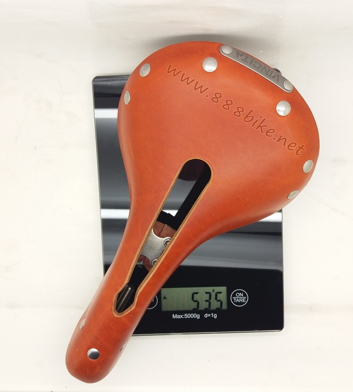 เบาะจักรยาน VINCITA SADDLE หนังแท้ ร่องกลาง, SL05-02