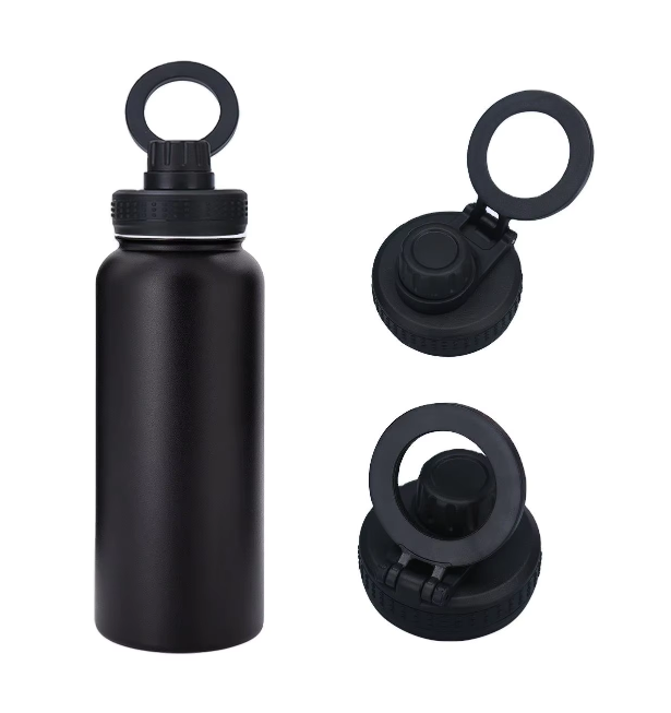 กระบอกสแตนเลส ทรงขวด ฝาแม่เหล็กหูหิ้ว 32 FLOZ/1000 ml
