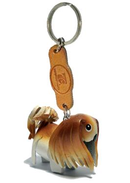 พร้อมส่ง พวงกุญแจหนังแท้ Handmade รูปหมาชิสุ