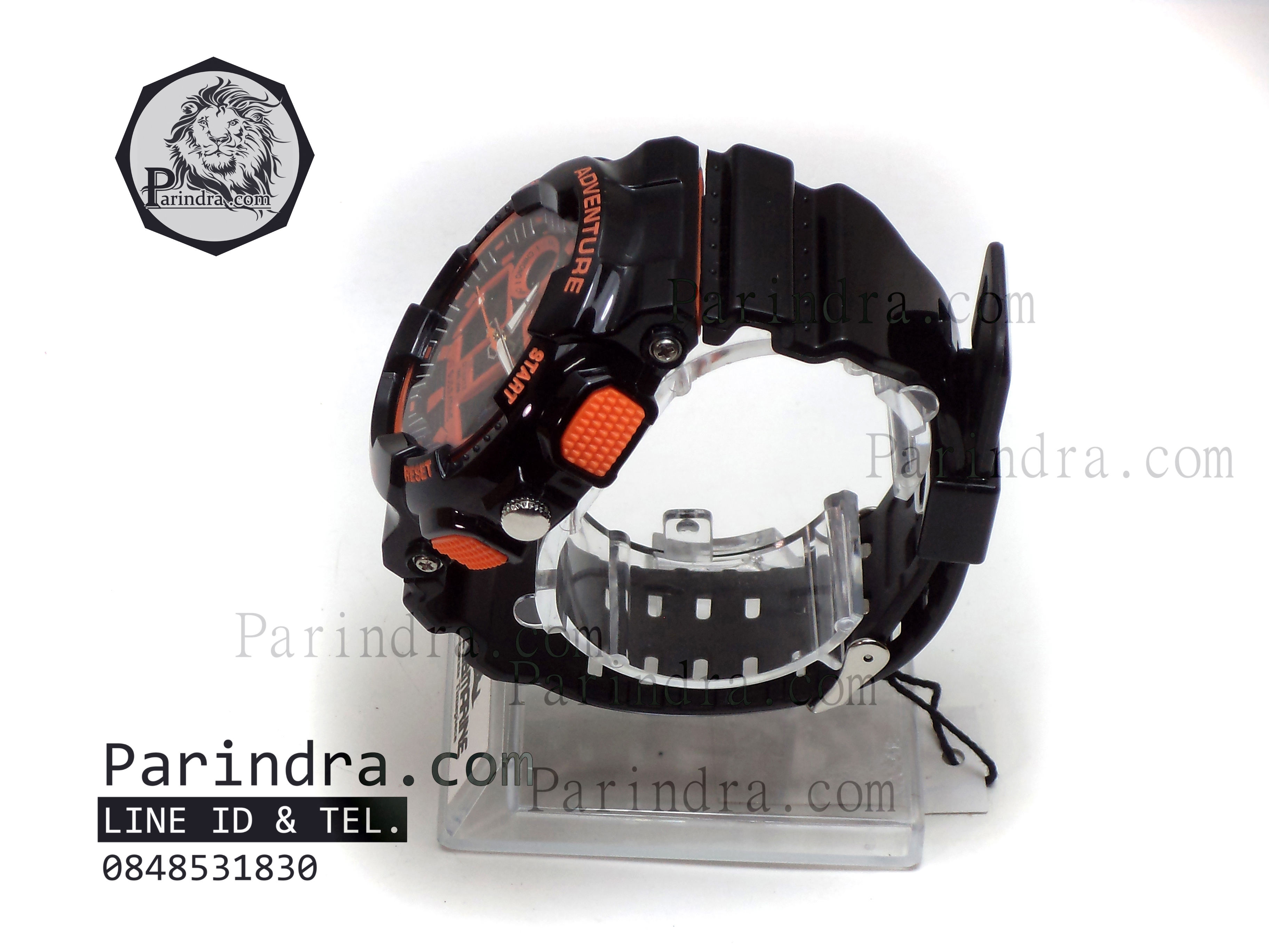 นาฬิกา US submarine Adventure Protector รุ่น TP3129M สีดำตัดส้มผิวมัน พื้นหลังเทา