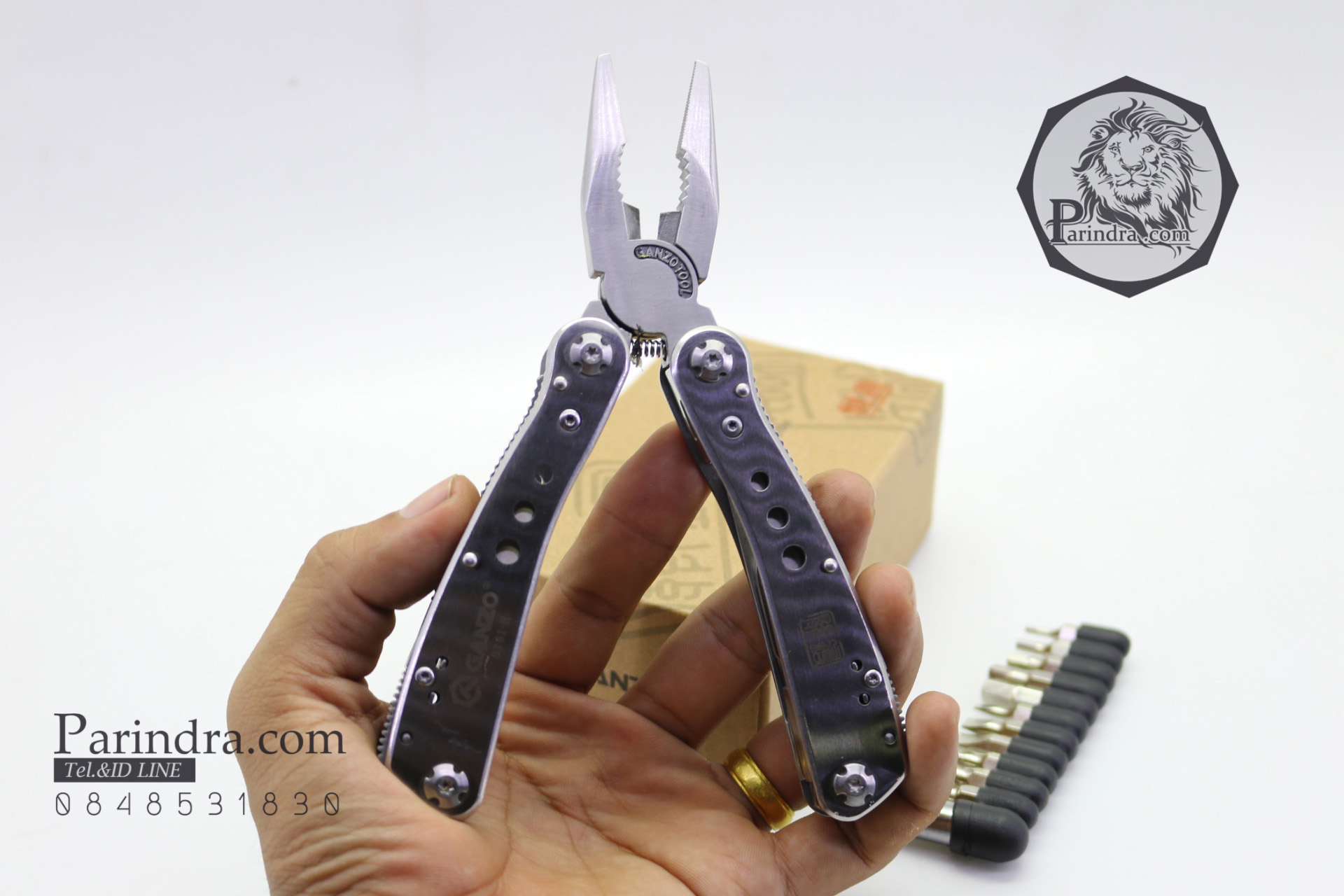คีมเอนกประสงค์ Multi-Tools Ganzo กานโซ่ รุ่น G201-H สีเงินไทเทเนี่ยม ของแท้ 100%