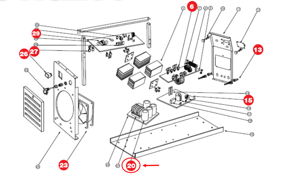 คาปาซิเตอร์ ตู้เชื่อม POLO รุ่น OTIG200 (470uf 400v.) #20 Pn.2000020 (แท้) ##