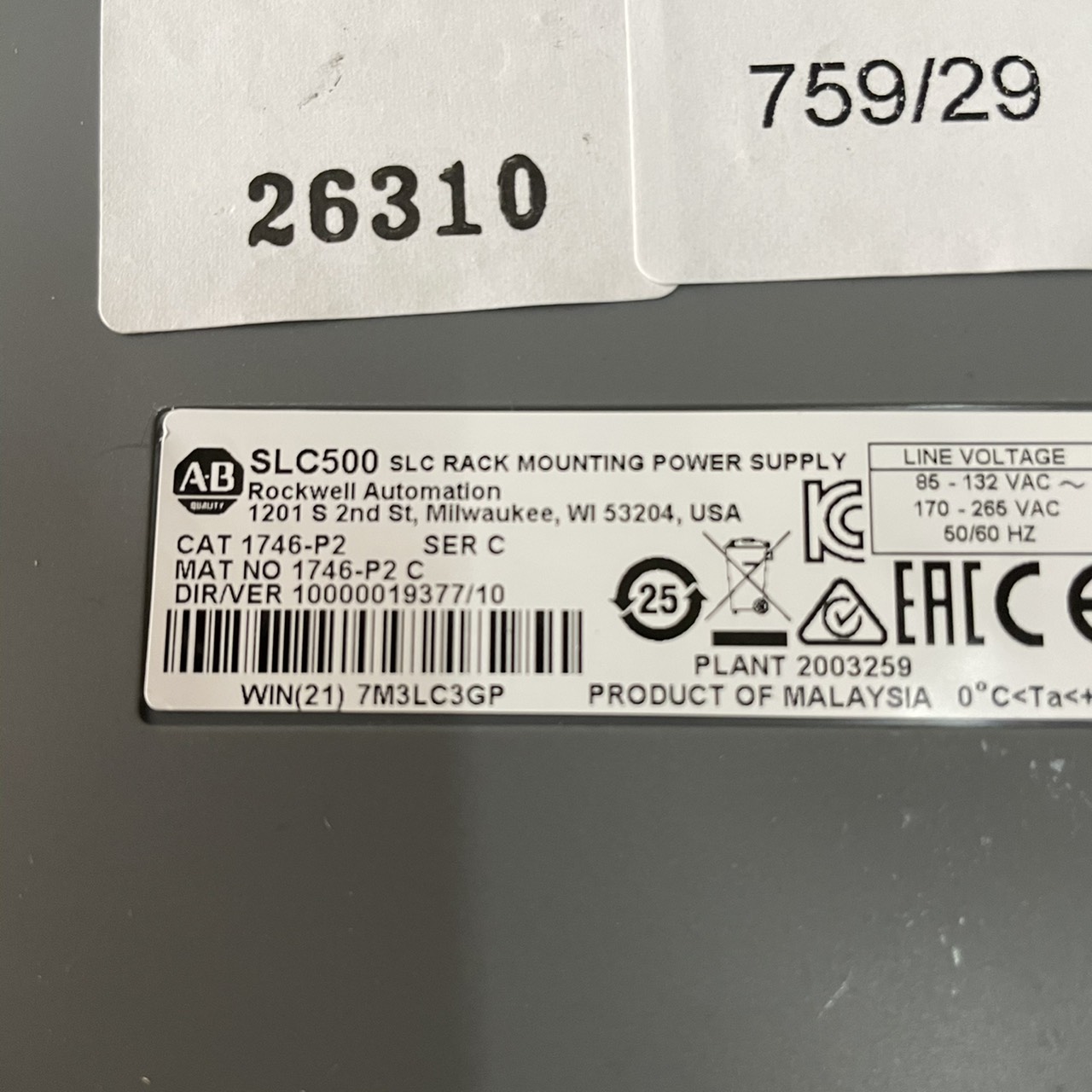 1746-P2 PLC " ALLEN-BRADLEY "