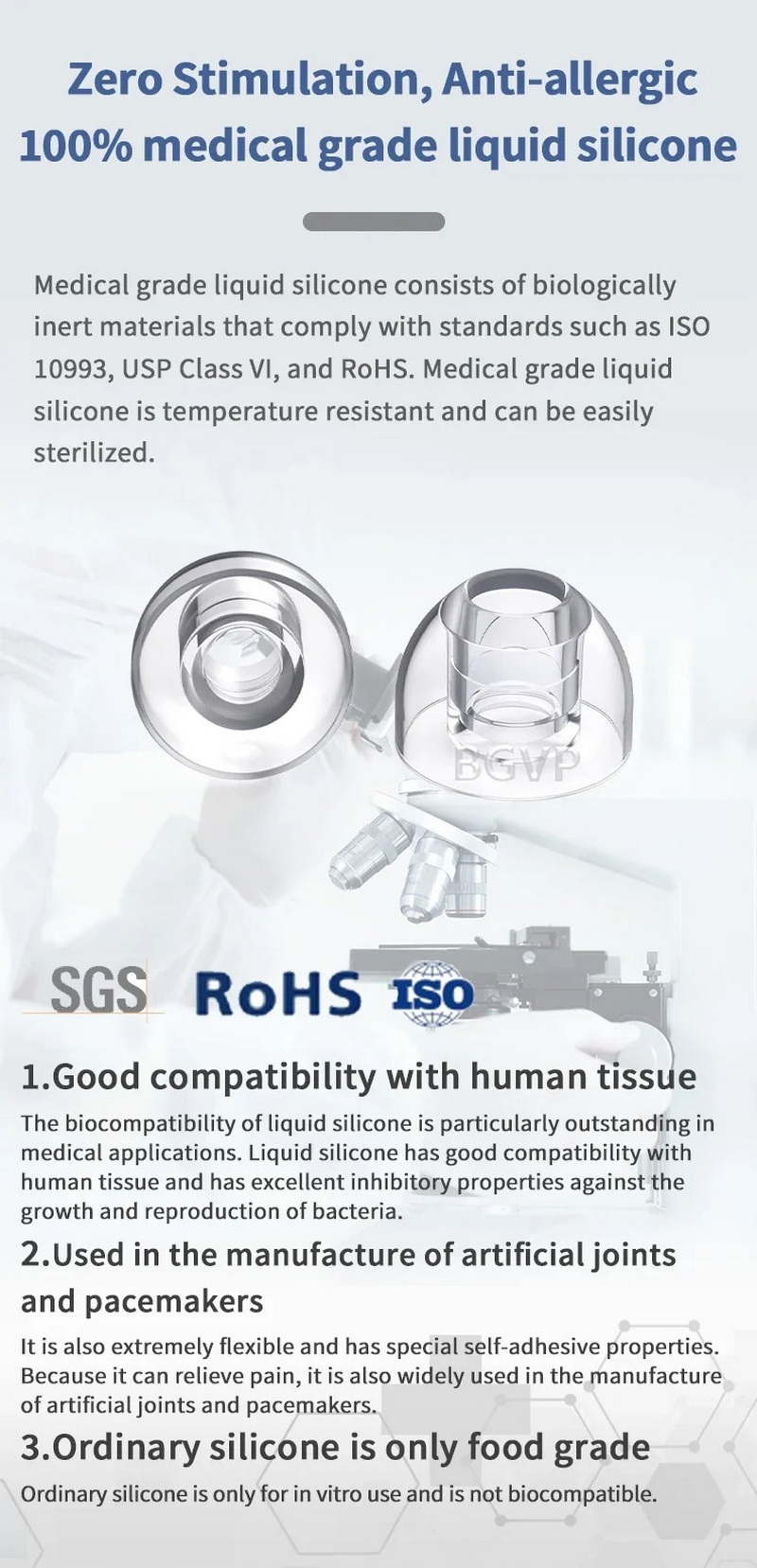 BGVP B01 จุกหูฟังซิลิโคนเหลว เกรดการแพทย์ ป้องกันการแพ้ เพิ่มความชัดเจนของเสียง 1 ชุด 1 คู่