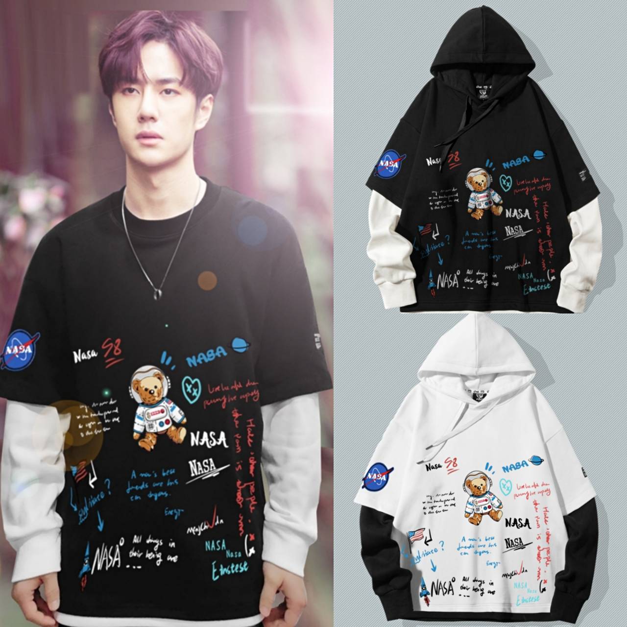 เสื้อฮู้ด (Hoodie) NASA แบบ หวังอี้ป๋อ