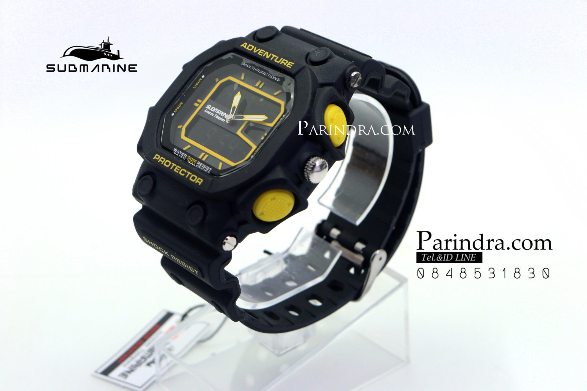 นาฬิกา US submarine รุ่น TP3134M สีดำตัดเหลือง จอดำ