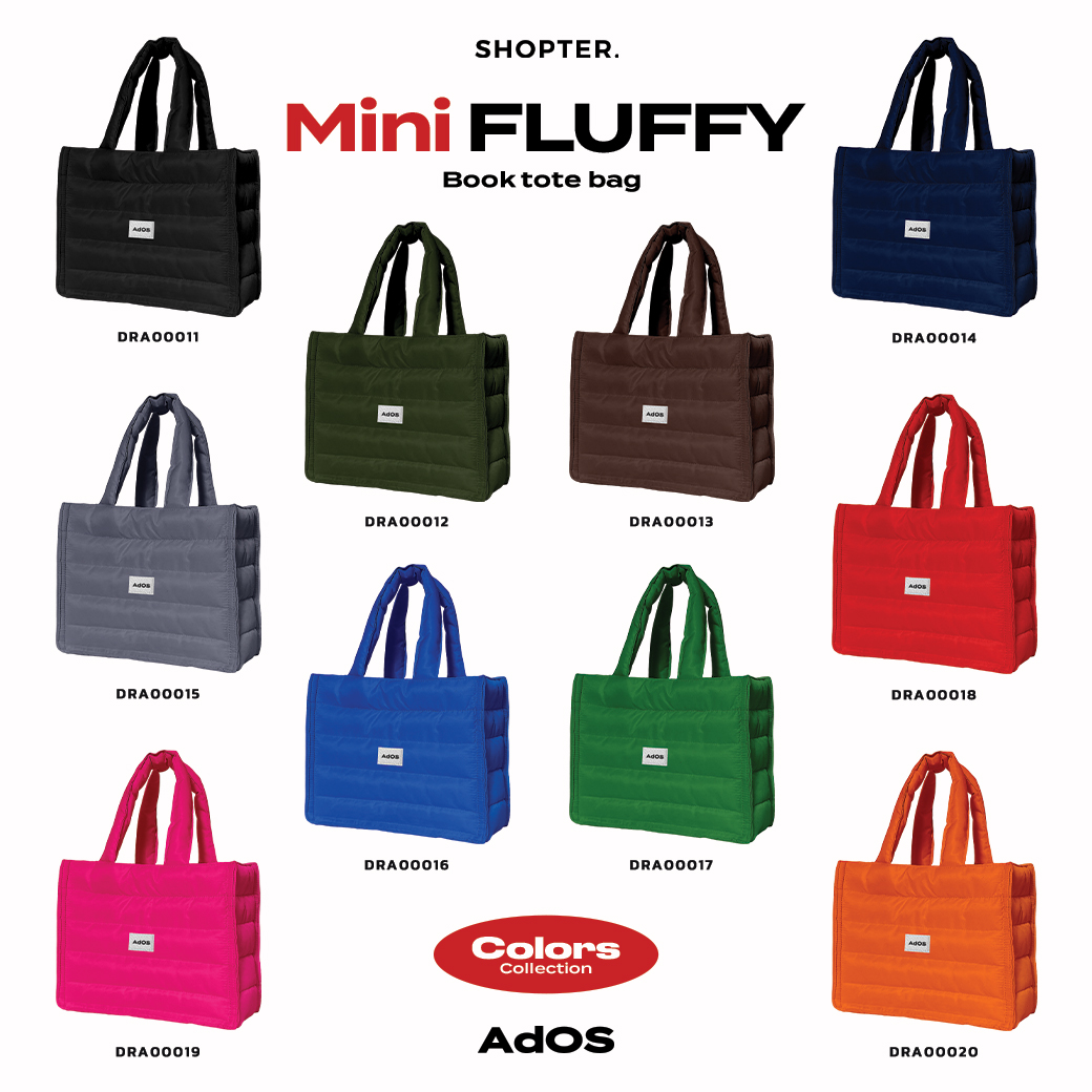 กระเป๋า Fluffy Mini Book Tote Bags Colors Collection รหัส DRA00011-DRA00032 #FluffyMiniBookToteBag #AdOS