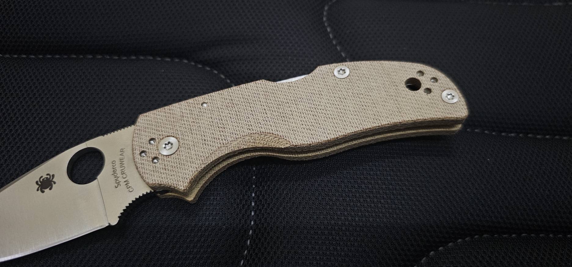 Spyderco Native 5 Lockback Knife Canvas Micarta (3" Satin CRU-WEAR)