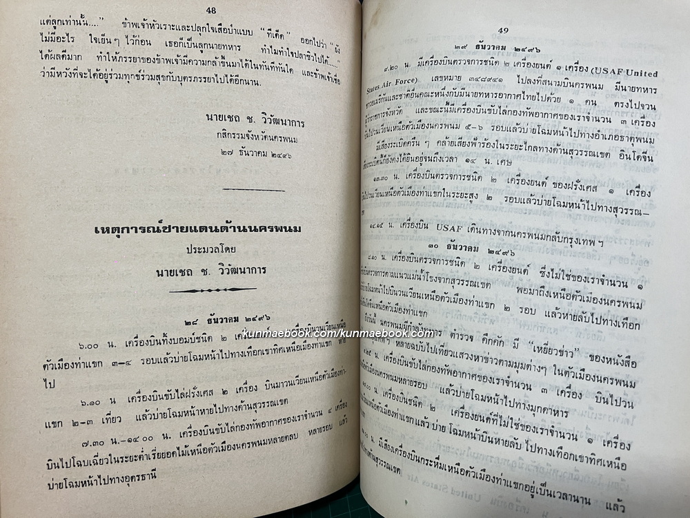 บันทึกเมืองท่าแขกสาแหรกขาด พ.ศ.2496 / อนุสรณ์ในงานพระราชทานเพลิงศพ คุณเชถ ช.วิวัฒนาการ