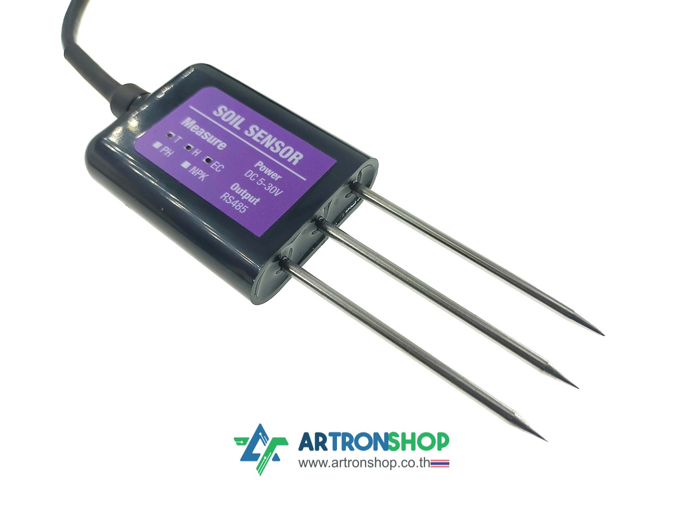 เซ็นเซอร์วัดความชื้น อุณหภูมิ EC ในดิน 3 in 1 Modbus RS485 TH-EC Soil Sensor