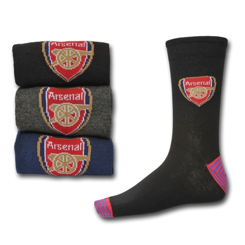 ถุงเท้า อาร์เซนอล ของแท้ 100% Arsenal FC Crest 3pk Socks 1 แพ็ค มี 3 ชิ้น สำหรับสวมใส่ เป็นของฝาก ของขวัญ แด่คนพิเศษ