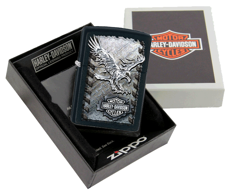 ไฟแช็ค Zippo แท้ "Harley Davidson - IRON Eagle Black Matte " #Zippo 28485 แท้นำเข้า 100%