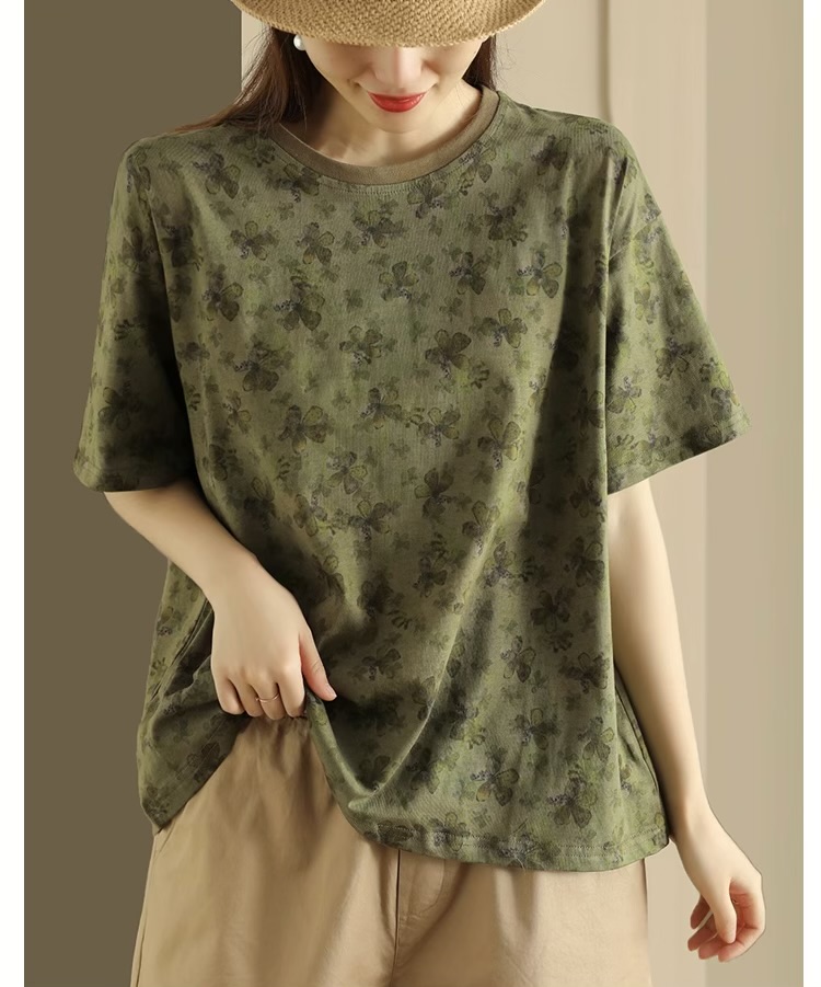 เสื้อยืดลายดอกไม้