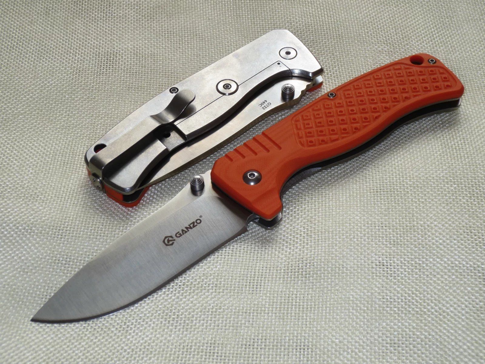 มีดพับ Ganzo กานโซ่ รุ่น G722 OR สีส้มแสด หนาถึก แข็งแกร่ง ของแท้ 100%