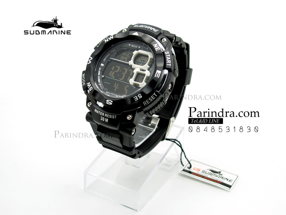 นาฬิกา US submarine TP1333M สีดำล้วน ขอบในขาว