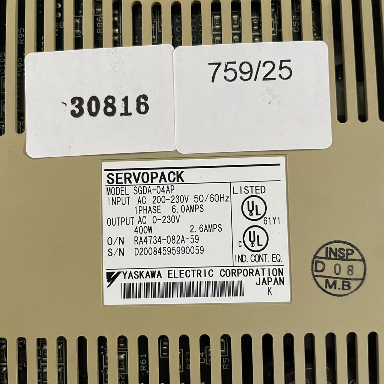 SGDA-04AP SERVOPACK " YASKAWA "