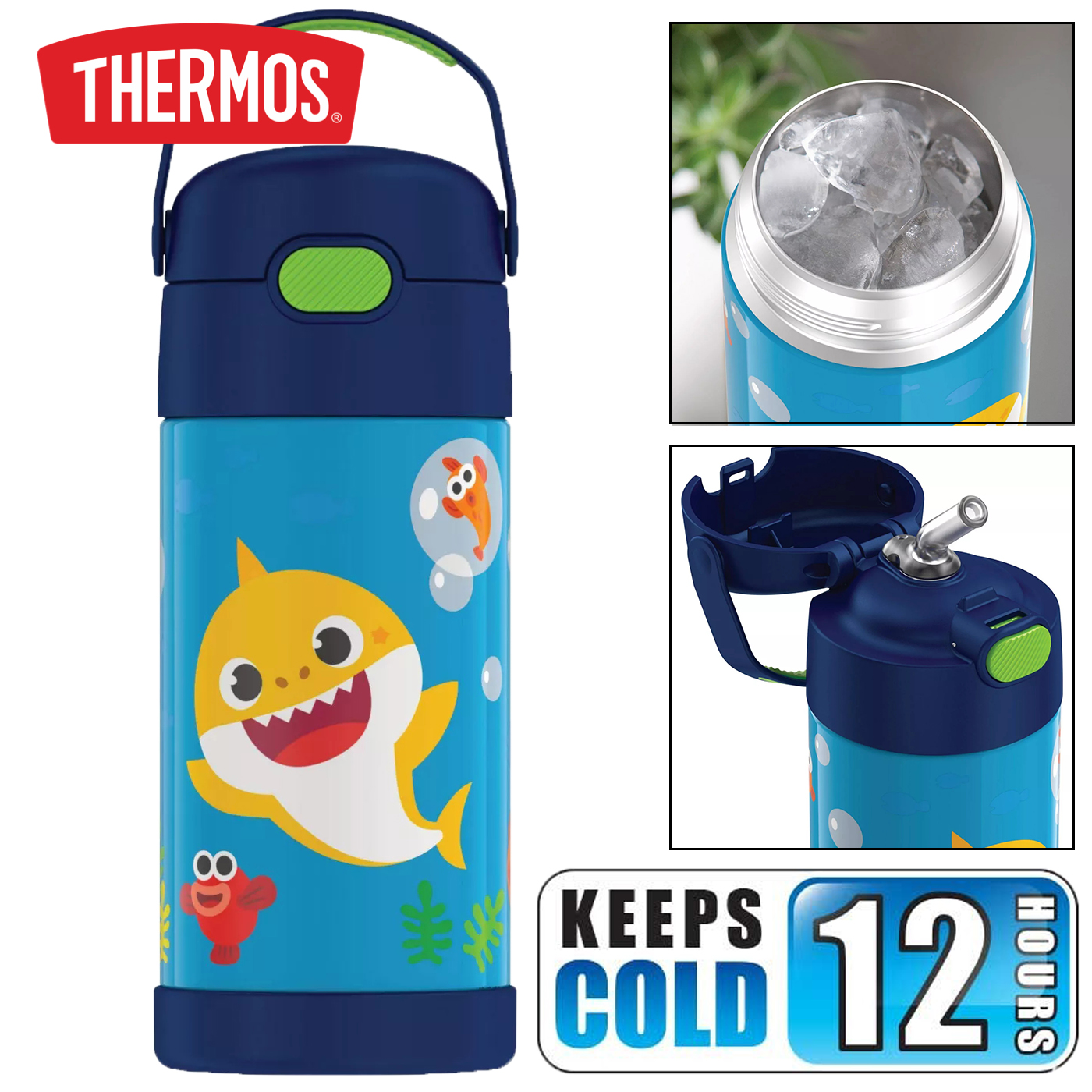 กระติกน้ำเก็บความเย็น Thermos 12oz FUNtainer Water Bottle - Baby Shark