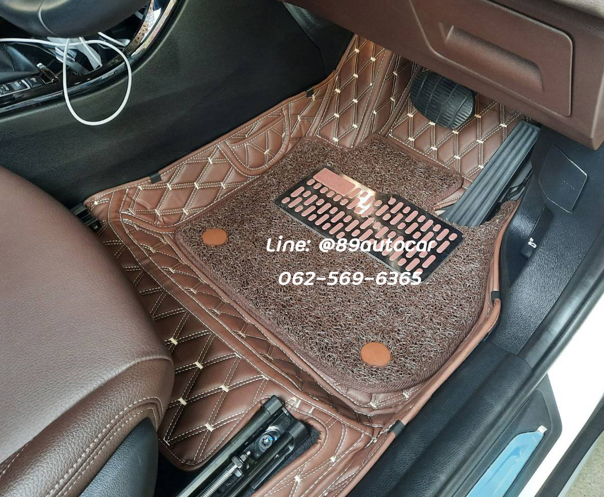 BMW X1 2020 ปูพรมVVIPด้ายคู่ สีกาแฟ + ไวนิลดักฝุ่นสีน้ำตาล