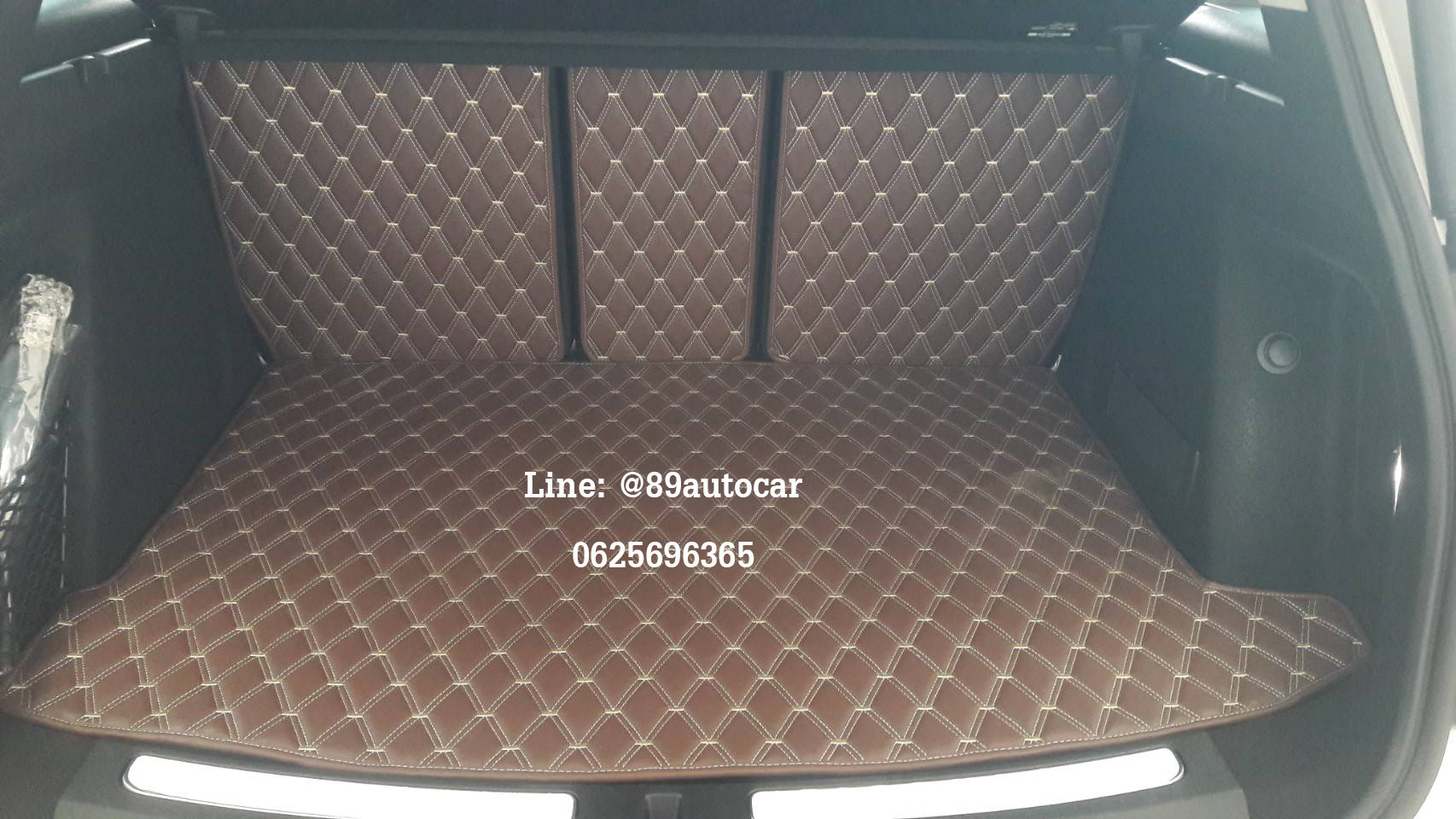 พรมรถ Mini Cooper Countryman 2023 ปูพรมvvip สีกาแฟ ด้ายทอง