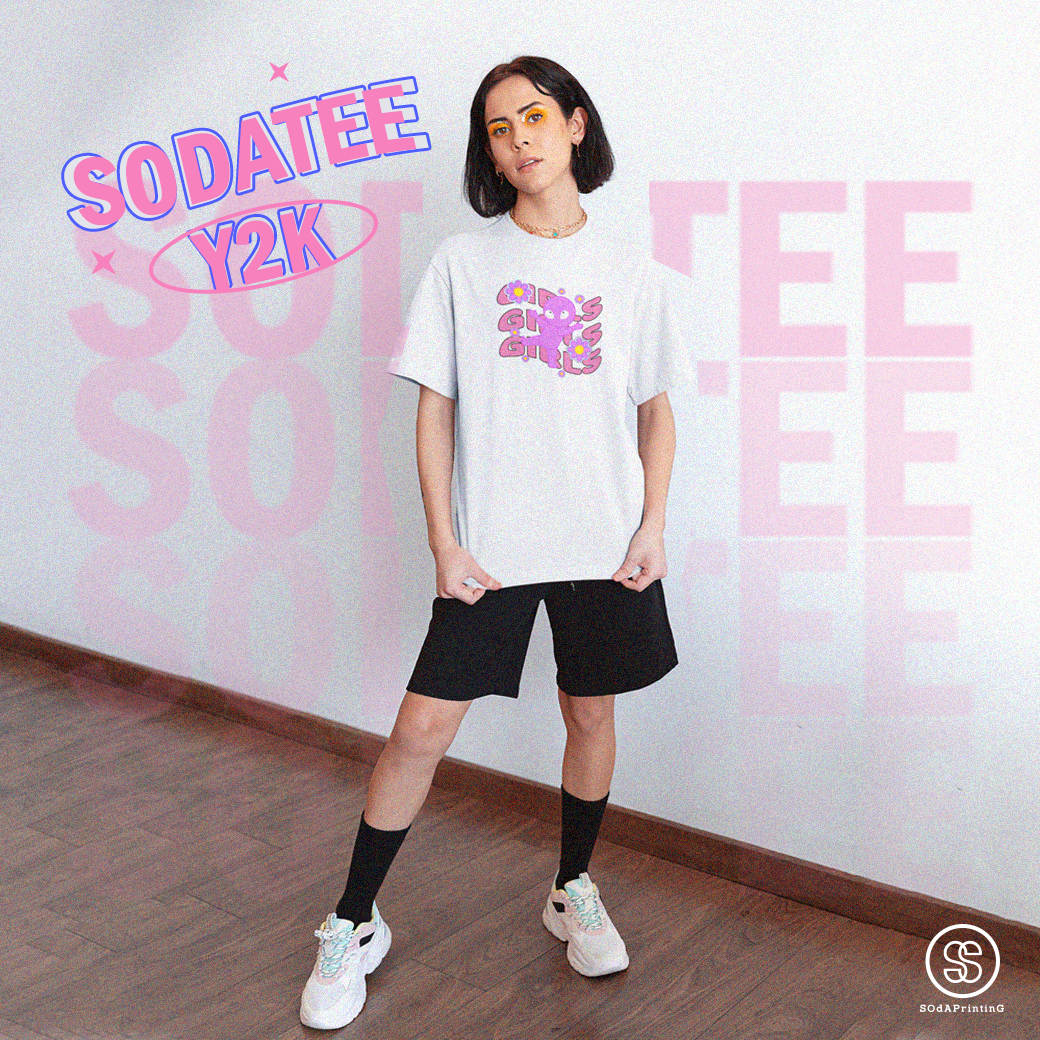 เสื้อยืด พิมพ์ลาย GIRLS Y2K Collection สีขาว รหัส TSA00325 #เสื้อ #เสื้อยืด
