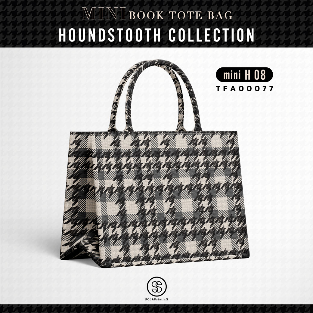 Mini Book tote bag HOUNDSTOOTH COLLECTION รหัส TFA00077 #ไม่ใส่ชื่อ #SOdAbag