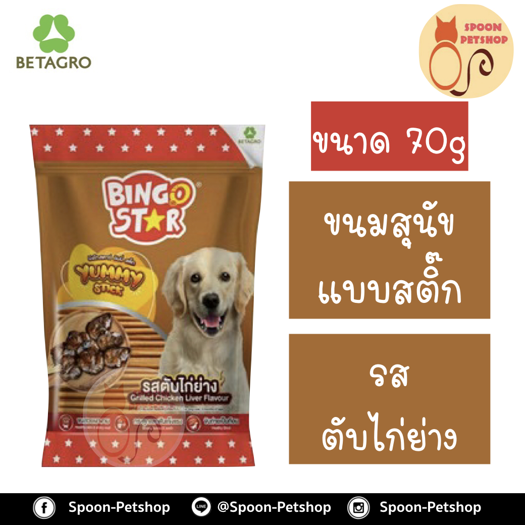 Bingo Star ขนมสุนัข บิงโก สตาร์ สติ๊ก รสตับไก่ย่าง 70g