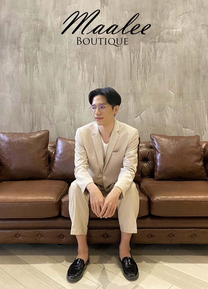 พร้อมเช่า ชุดสูทชาย สูทเพื่อนเจ้าบ่าว สีครีม เบจ Beige Brown (ไม่มีกั๊ก)