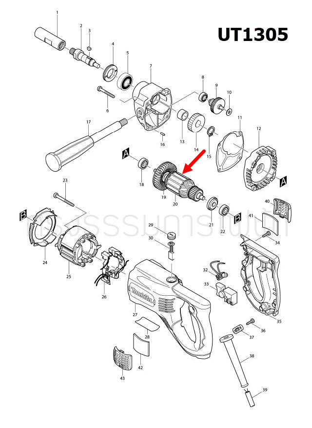 ทุ่น เครื่องผสมสี Makita มากีต้า UT1305, UT2204 (แท้) ##