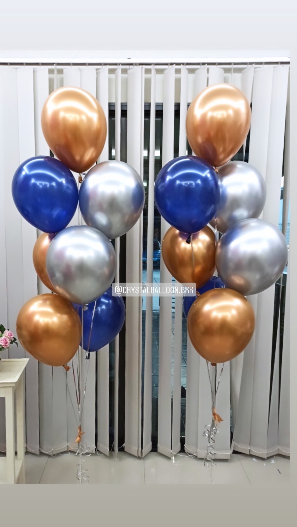 ลูกโป่ง เปิดงาน,เปิดร้าน-เปิดตัวสินค้า สี Copper น้ำเงิน 2 ช่อ พร้อมตกแต่ง สามารถเปลี่ยนสีลูกโป่งได้