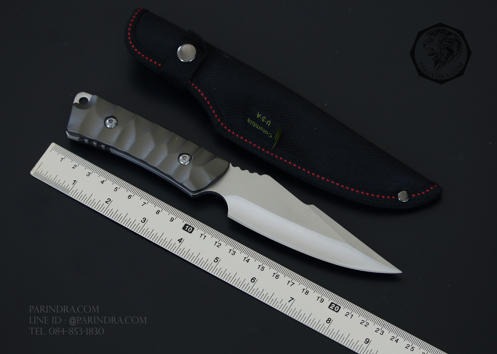 มีดใบตาย COLUMBIA รุ่น K605A ใบมีดสีเงิน ปลายแหลม ขนาด 9 นิ้ว