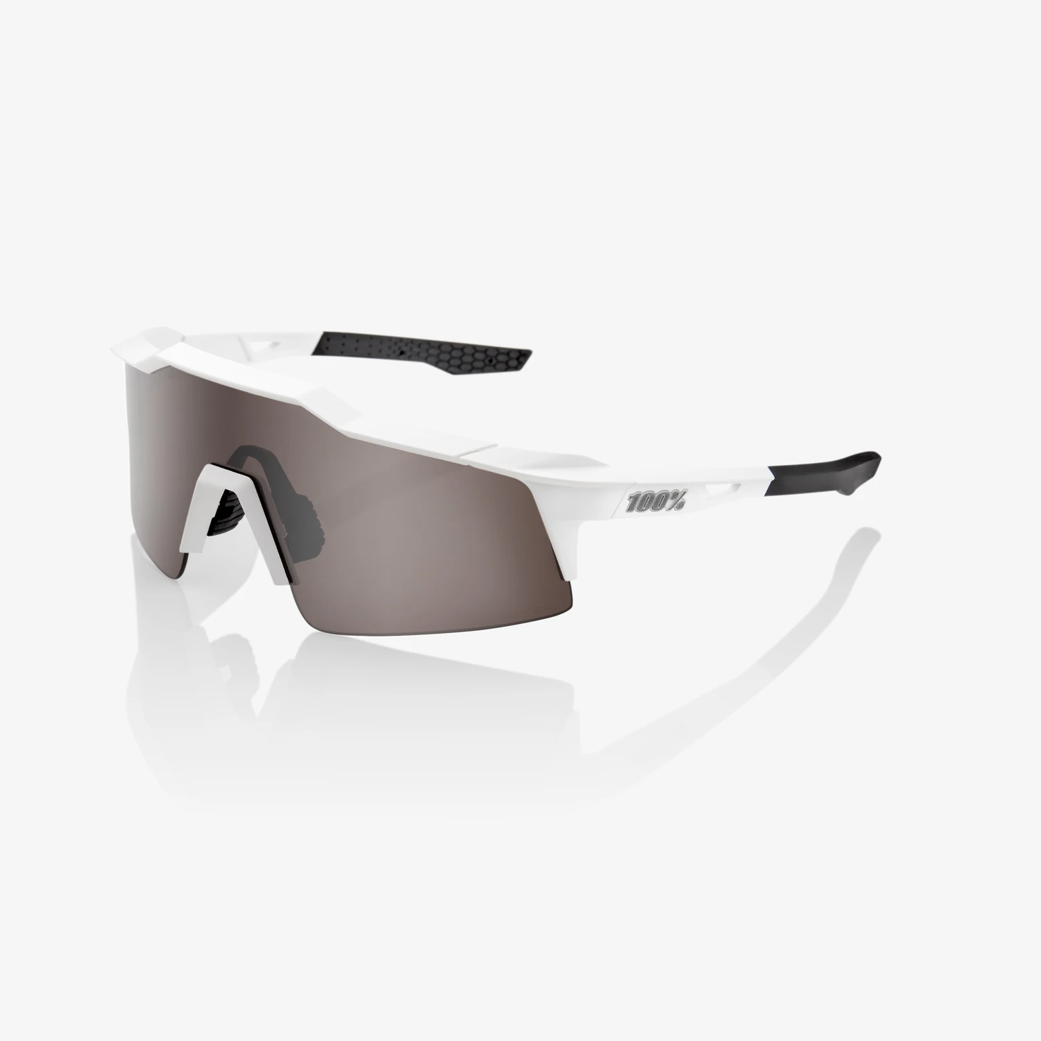 แว่นตา 100% SPEEDCRAFT® SL Matte White HiPER® Silver Mirror Lens + Clear Lens Included