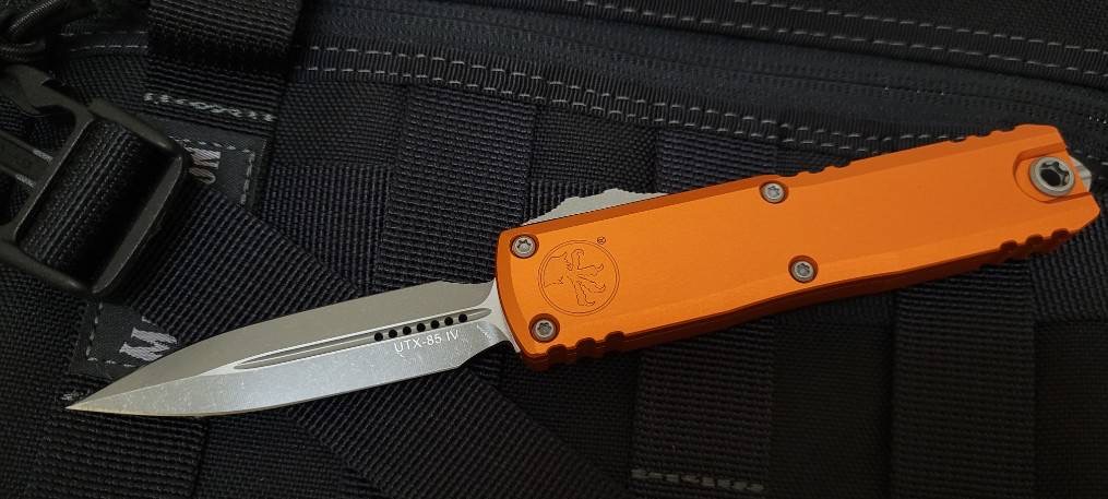 Microtech UTX-85 Gen IV w/ Orange Handle & Apocalyptic D/E M390MK