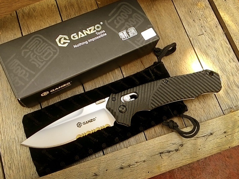 มีดพับ Ganzo กานโซ่ รุ่น Ganzo G716S ใบเทาด้ามดำ ของแท้ 100%