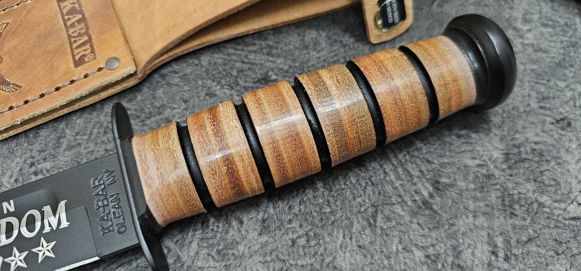 Ka-Bar Bowie Navy Operation Enduring Freedom Fixed Blade Knife (7" Black)