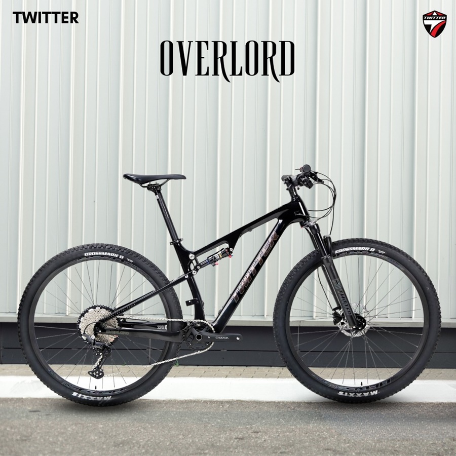 จักรยานเสือภูเขา TWITTER OVERLORD Full suspension bike, เฟรมคาร์บอน 1x12 speed Deore โช๊คลม ปี 2022