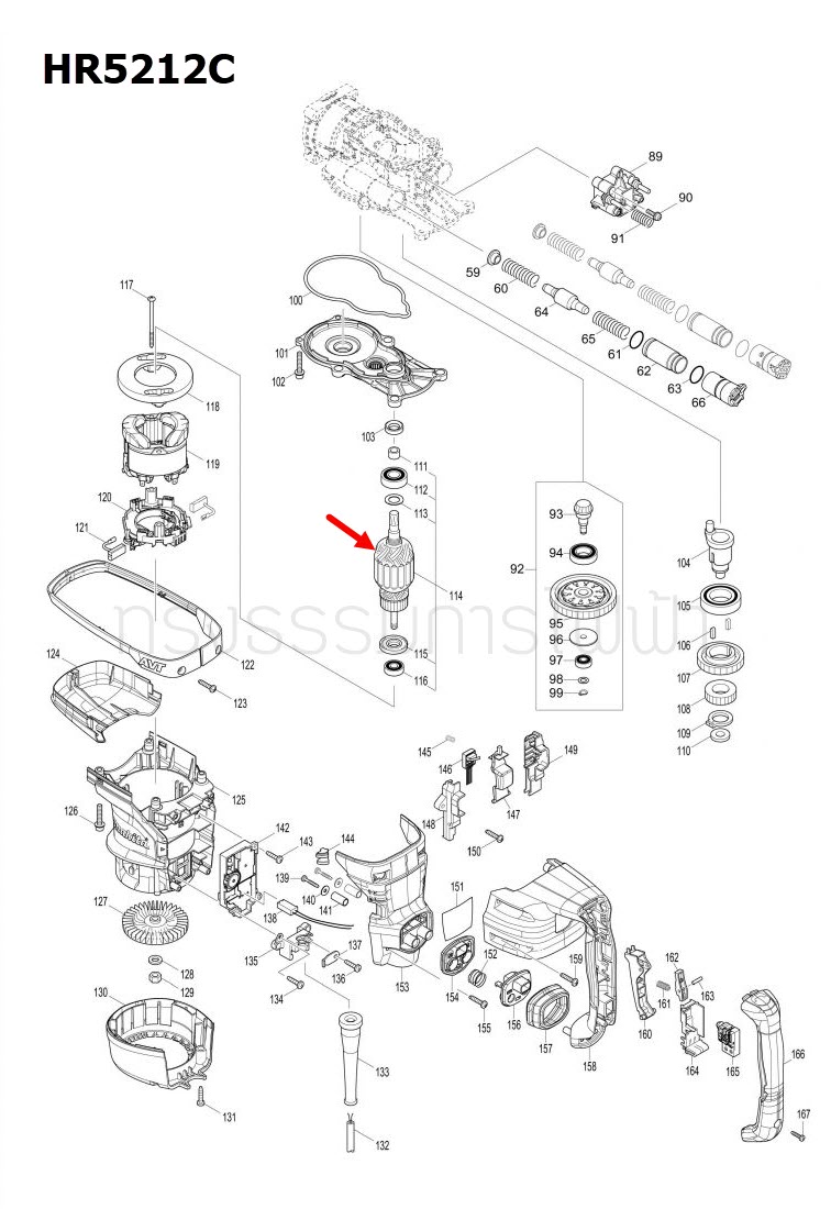 ทุ่น สว่านโรตารี่ Makita มากีต้า HR5212C, HR5202C (แท้) ##