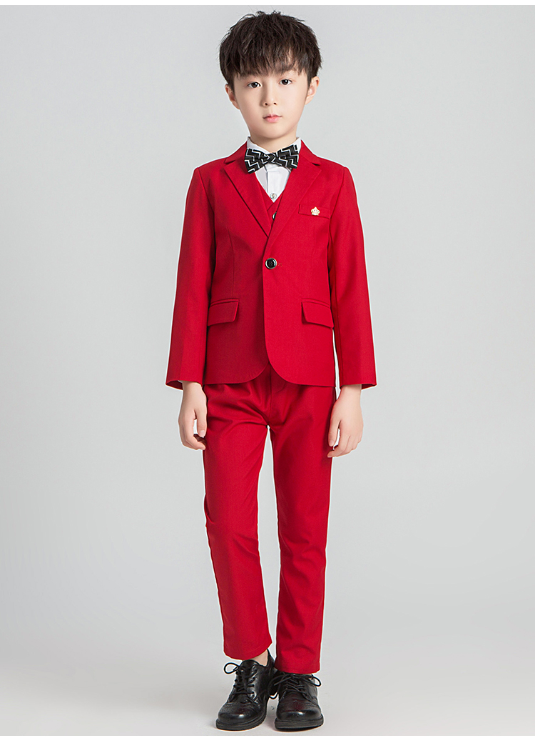 Pre-order ชุดสูทเด็กชาย สีแดง สากล