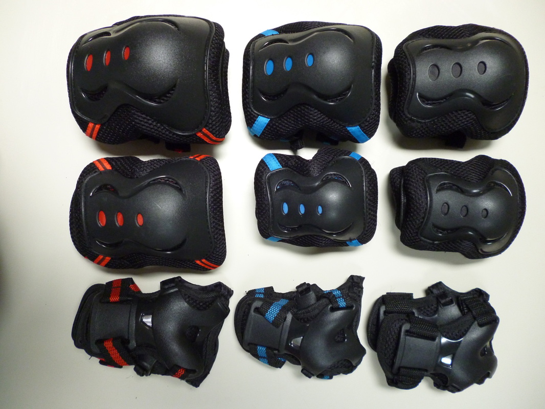 SPORT PROTECTION สนับเข่าและข้อศอก (สีดำ, ดำ/แดง และดำ/ฟ้า) SIZE M