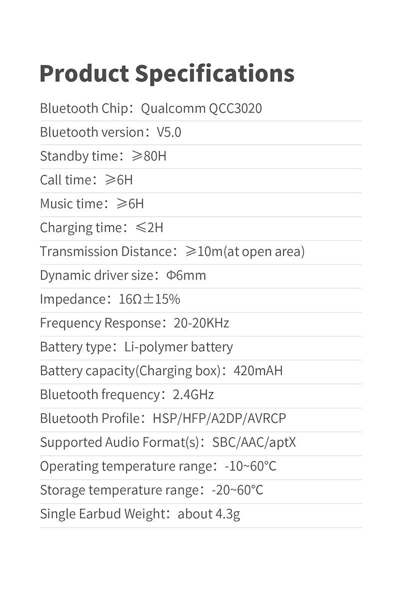 ขาย Jade Audio EW1 หูฟัง True Wireless ชิป Qualcomm รองรับ Bluetooth 5.0 , aptX , cVc8.0 , IPx5