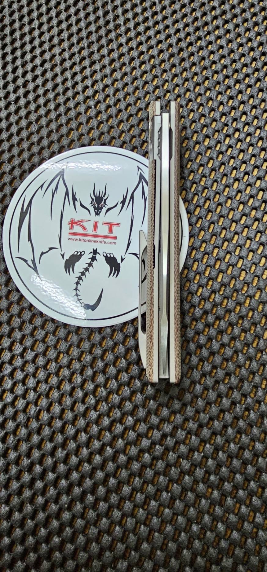 ARED OESER F22 POWERED BY LEE WILLIAMS KICKSTOP MACHINE SATIN M390 BLADE WITH BROWN MICARTA HANDLES/ OPTION 1 ALL SATIN