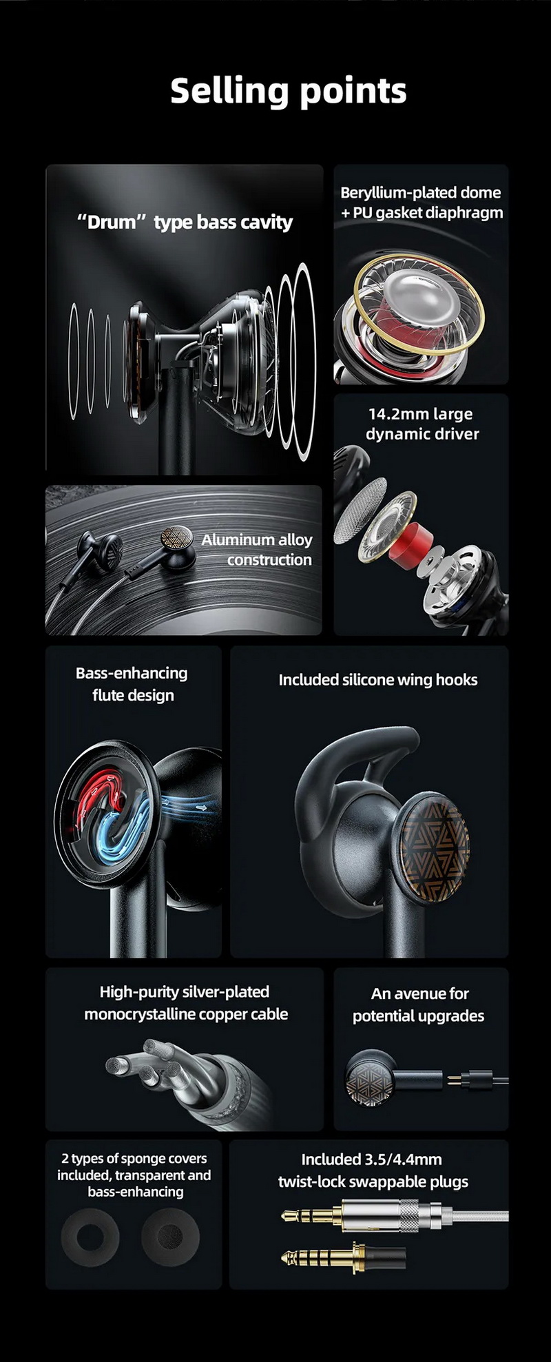 FiiO FF3S เอียบัดถอดสายได้ หูฟัง แบบ Drum ไดรเวอร์ Dynamic ไดอะแฟรมชุบ Beryllium ประกันศูนย์ไทย