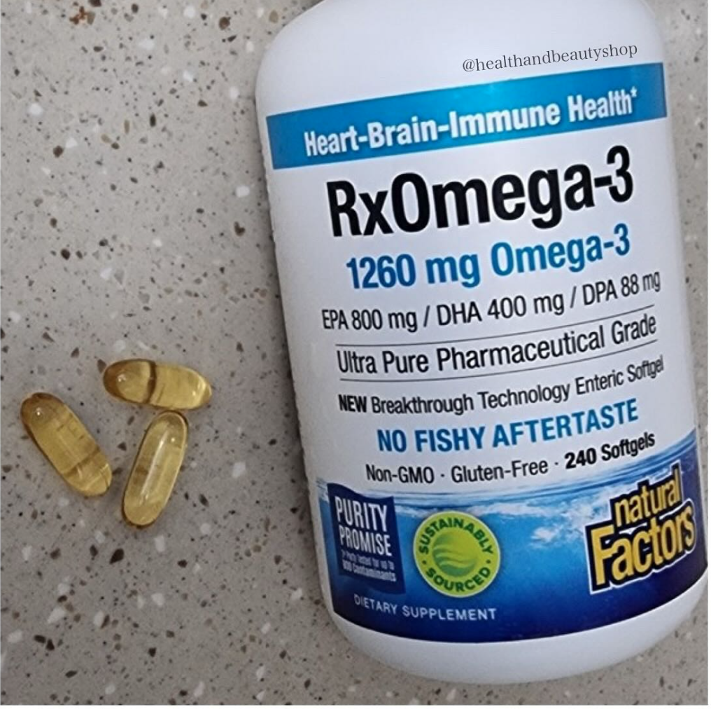 Natural Factors, RxOmega-3 Factors, EPA 400 mg / DHA 200 mg, 120 Softgels