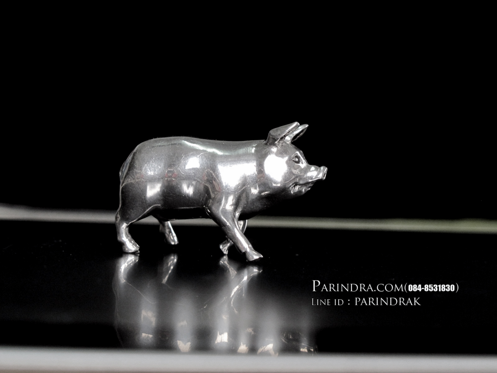 รูปหล่อรูปหมู ทำจากโลหะ Pewter งานฝีมือคนไทย 100% (สวยมากๆคล้ายเนื้อเงินแท้)