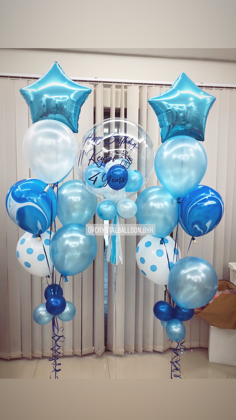 ลูกโป่ง วันเกิดเด็กชาย Bubble USA ขนาด 24" พร้อม ช่อลูกโป่งฟอยล์ดาว 24" 2 ช่อ,ลูกโป่งลายจุด,ลูกโป่งลายหิน 2 ลูก พร้อมตกเเต่ง สามารถเปลี่ยนสีลูกโป่ง/เปลี่ยนข้อความได้