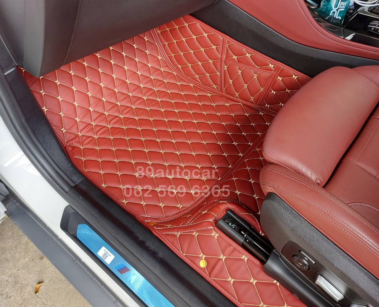 พรมรถยนต์ BMW X4 2021 ปูพรม6D สีแดงไวน์ เต็มคัน