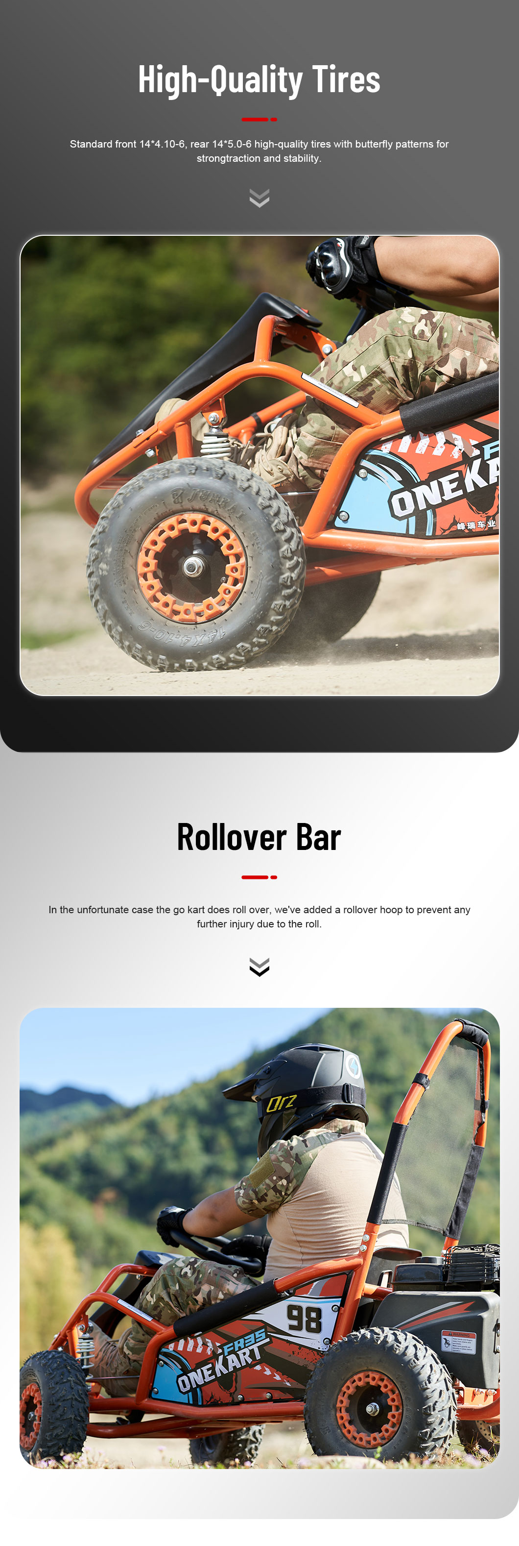 รถโกคาร์ทเด็ก 98cc 4 จังหวะ Hiperfect GK008 | ความเร็วสูงสุด 37 กม./ชม. | ระบบเบรกไฮดรอลิก | รับประกัน CE |