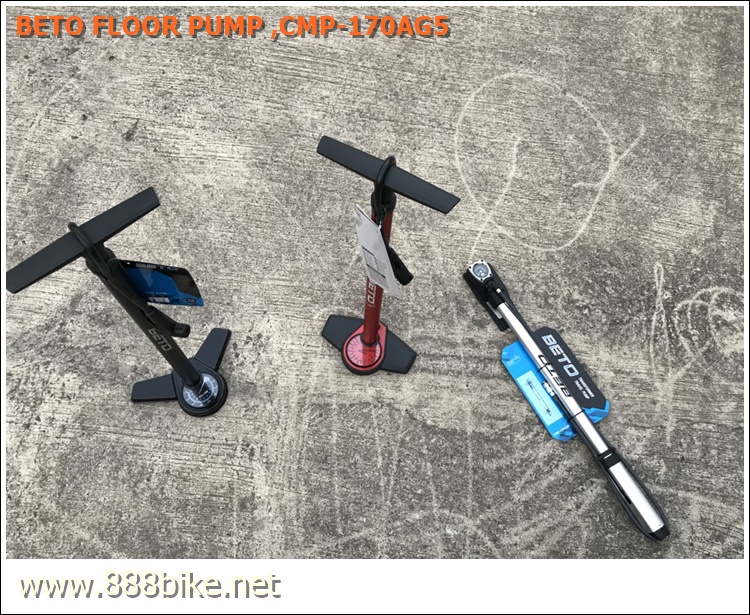 BETO สูบตั้งพื้น เบโต้ กระบอกอัลลอยด์ สีดำ หัวออโต้ AH Head ,AV-FV มีเกจ์,CMP-170AG5 ,PSI-160