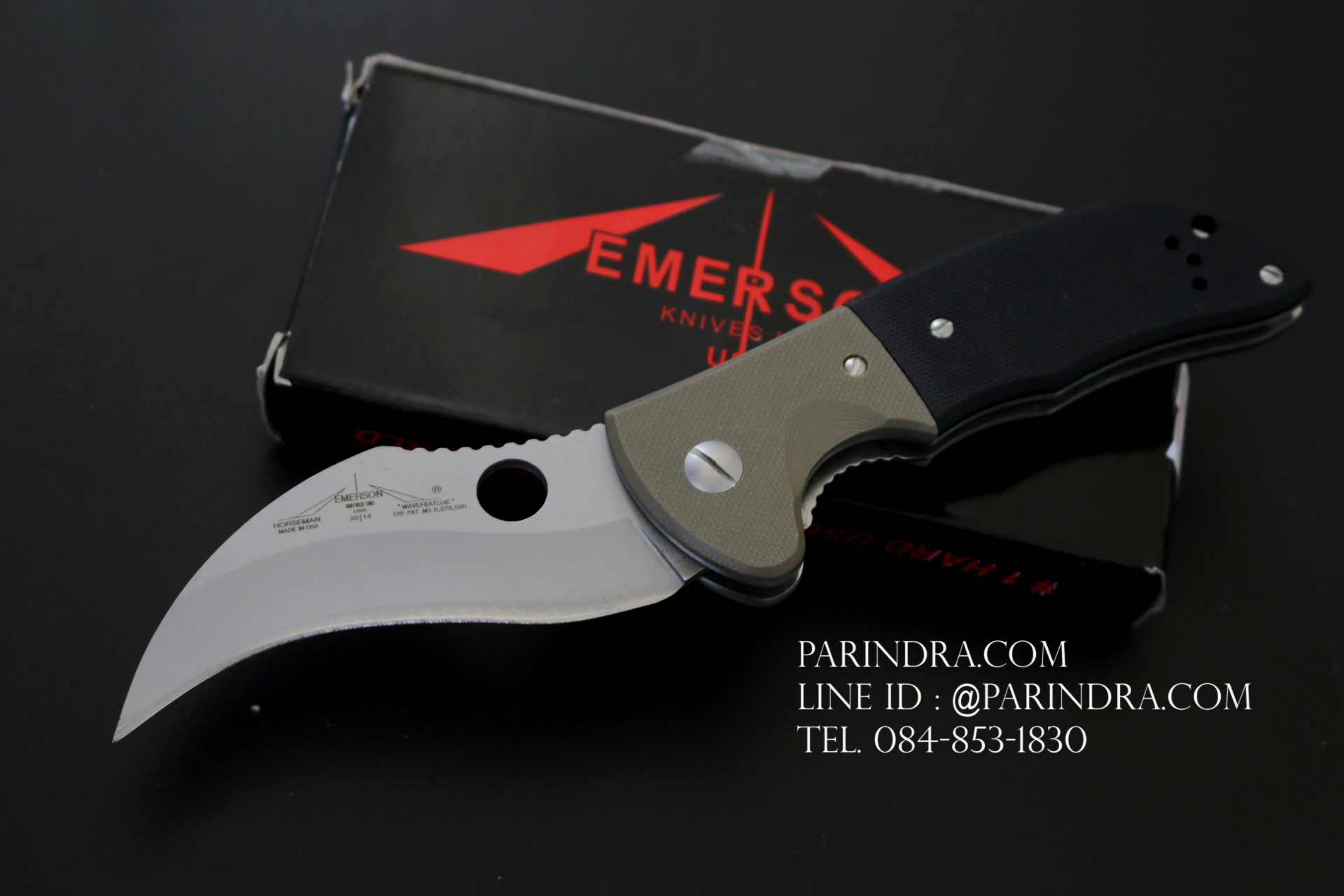 มีดพับ EMERSON ด้าม G10 ใบมีดทรงโค้งงอ (OEM)