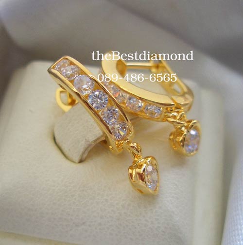 ===BE612+++ต่างหูห่วงเพชร ตุ้งติ้ง หัวใจ+++รูปแบบดูดี ไฮโซ แบบยอดนิยมไม่ล้าสมัย ใส่ทำงาน ใส่ออกงานได้สบาย งานสวย เหมือนออกจากร้านจิว เลยค่ะ